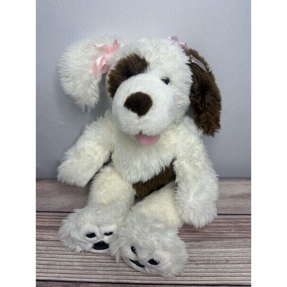 Build A Bear Retired Dog Plush White Brown Spots With Sound - Picture 2 of 7